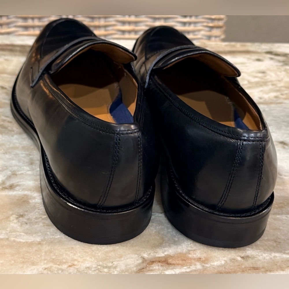 Men’s JOHNSTON & MURPHY Meade Penny black leather loafers- Size 10 - Picture 5 of 9
